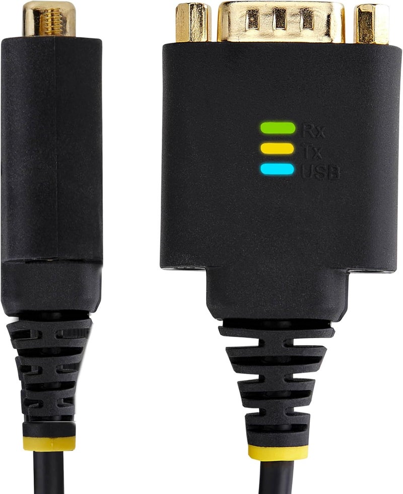 Star Tech 1ft/30cm USB to Serial Adapter Cable, COM Retention, FTDI, USB-A to DB9 RS232, Interchangeable DB9 Nuts/Screws - Image 3